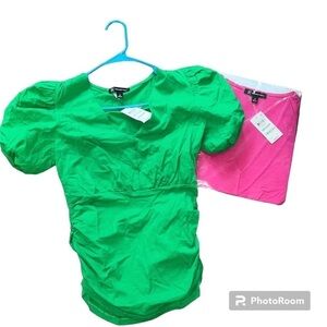 INC Concepts tops size Medium NWT Kelly green pink‎